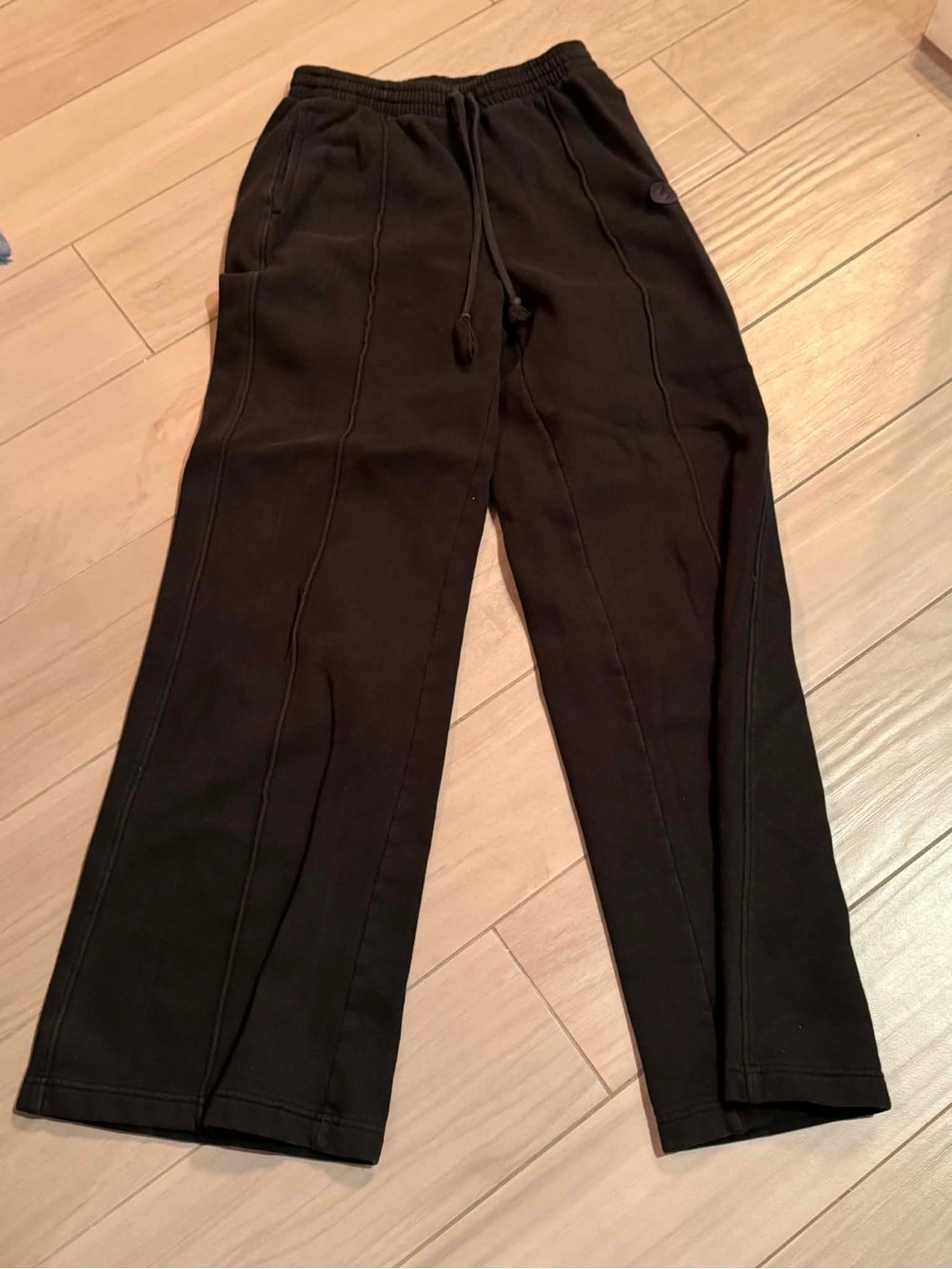 Wide-Leg Black Drawstring Jogger Pants for Women XS 24in waist - Picture 2 of 6